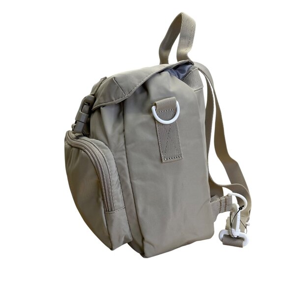 Adidas Women’s Beige Adjustable Straps Embroidered Logo Travel Mini Backpack - Picture 2 of 13